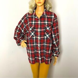Sears King Road Plaid Button-Down Shirt – Size 16-16.5 (L), Unisex